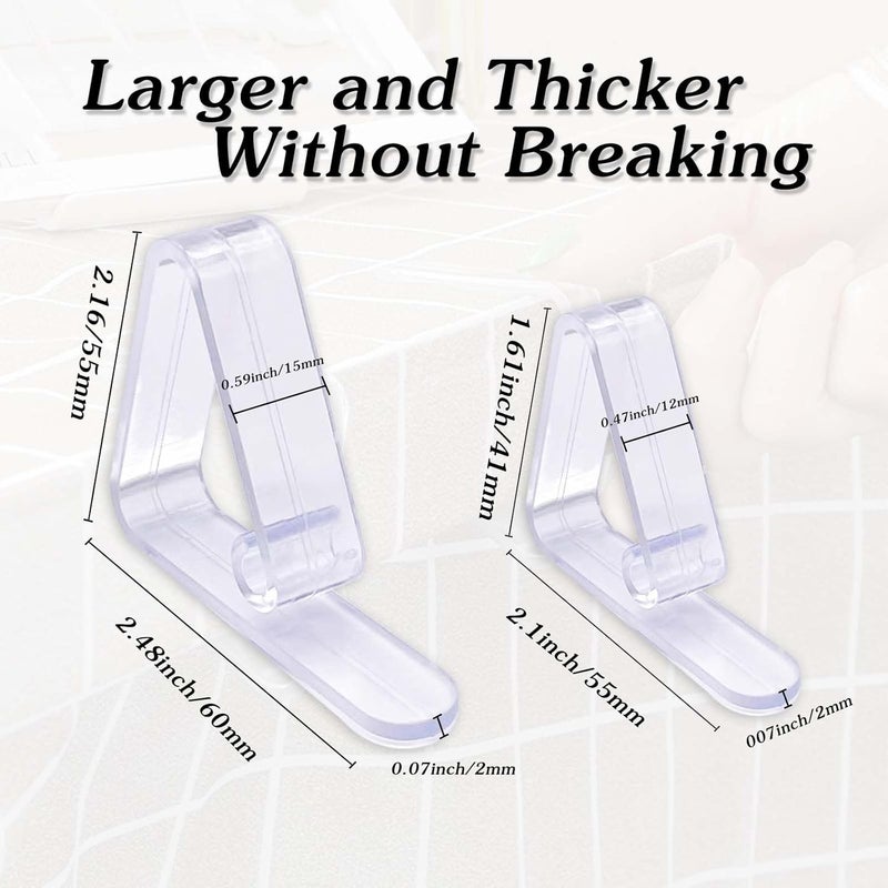 Kitnish 32 Upgraded Tablecloth Clips,Thicker Wider Clear Tablecloth Clips,Plastic Table Cloth Hold Down Clips Table Cloth Holder Cover Clamps for Restaurant Picnics Marquees Weddings Graduation Party. - Image 3